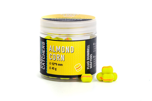 Carp Catchers Fluo Dumbell Wafters Almond Corn 12x9mm