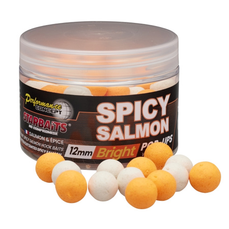 Starbaits Spicy Salmon Bright Pop Ups White & Orange 12mm 50g