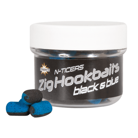 Dynamite Baits N-TICERS Zig Hookbaits Black & Blue 12x6mm