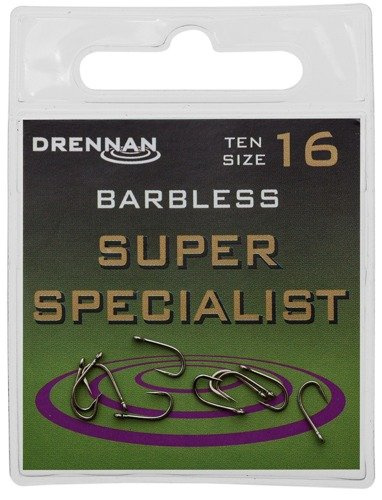 Drennan Super Specialist Barbless size 2 - Haczyki 10 szt.