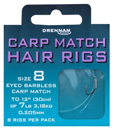 Drennan Carp Match Hair Rigs size 8 - Gotowe przypony
