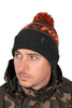 Fox Bobble Hat Black Orange