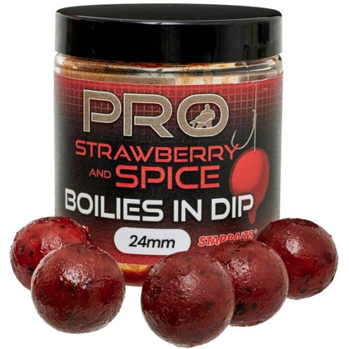Starbaits Pro Strawberry & Spice Boilies in Dip 20mm