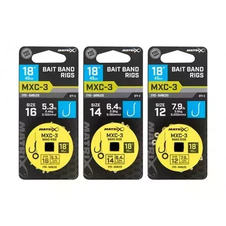 Matrix MXC-3 Bait Band Rigs Size 14 Barbless 45cm
