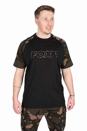 Fox Black Camo Outline Print T-Shirt
