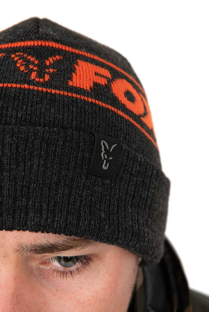 Fox Beanie Black Orange
