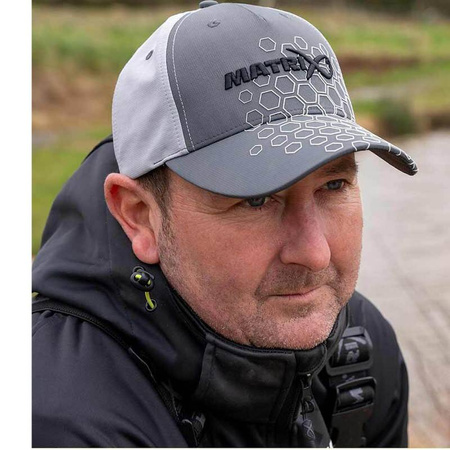 Matrix Hex Print Baseball Cap Grey