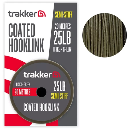 Trakker Semi Stiff Coated Hooklink Green 25lb 20m