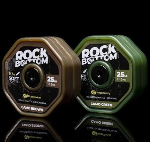 RidgeMonkey Rock Bottom Tungsten Soft Coated Camo Brown 25lb 10m