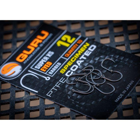 Guru Super X-Strong Carp Eyed Barbed Size 10 PTFE Coated