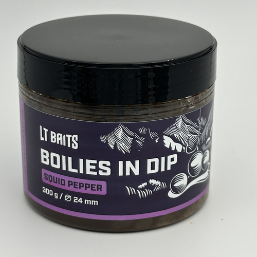 LT Baits Squid Pepper Boilies in Dip 24mm 300gr