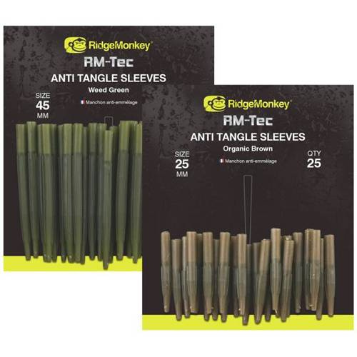 RidgeMonkey Anti Tangle Sleeves 25mm Weed Green