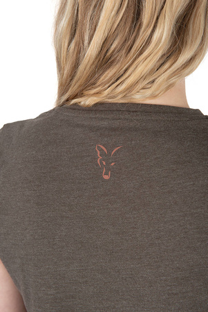 Fox Women T-Shirt V-neck Olive Marl Mauve