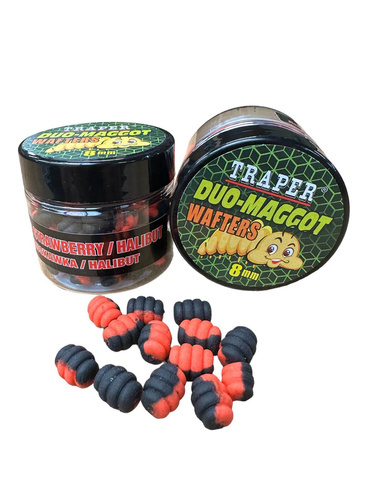 Traper Duo Color Maggot Wafters Truskawka Halibut 8mm