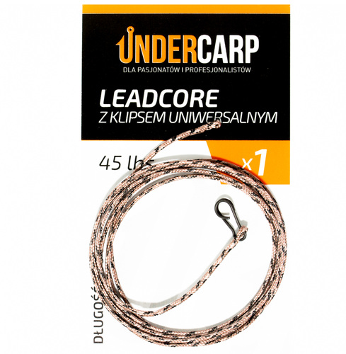 Undercarp Leadcore z klipsem uniwersalnym 45 lbs 100 cm brązowy