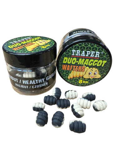 Traper Duo Color Maggot Wafters Halibut Czosnek 8mm