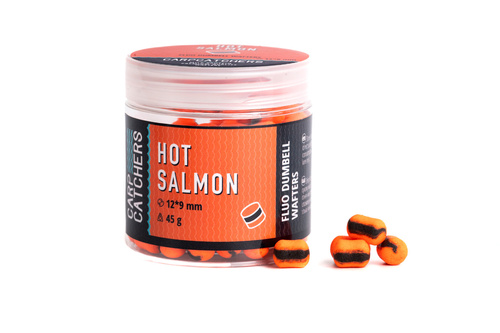 Carp Catchers Fluo Dumbell Wafters Hot Salmon 12x9mm 45g