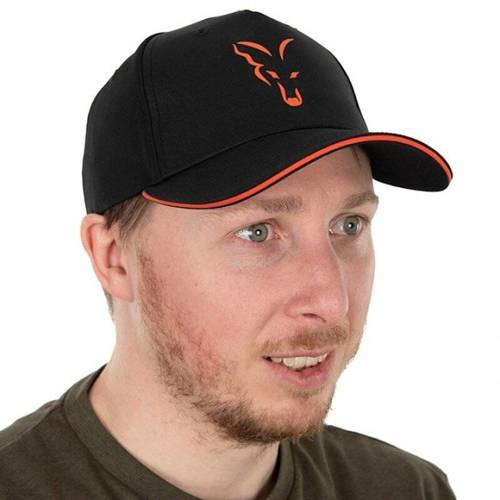 Fox Collection Baseball Cap Black Orange