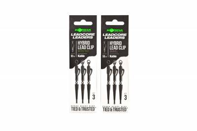 Korda Leadcore Leaders Hybrid Lead Clip Weed / Silt 50cm