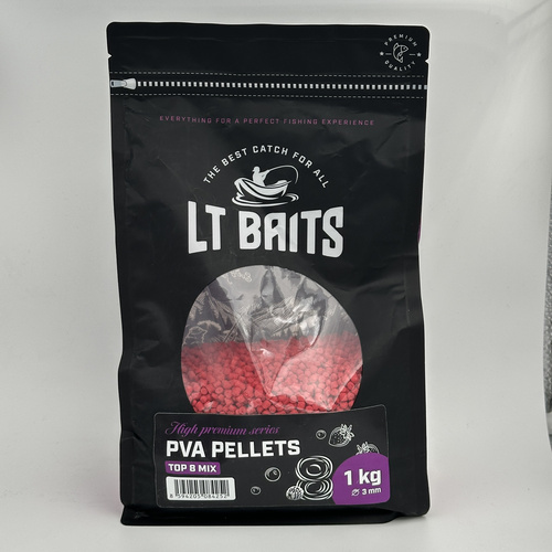 LT Baits Top 8 Mix PVA Pellets 3mm 1kg