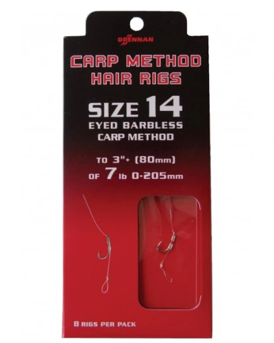 Drennan Carp Method Hair Rigs Barbless size 14 7lb - Przypony 8 szt.