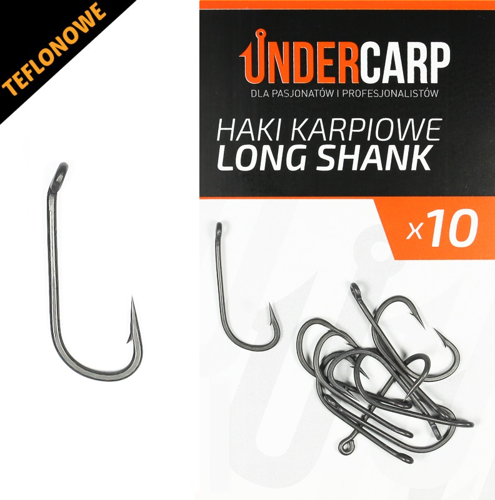 Undercarp Teflonowe haki karpiowe LONG SHANK 8