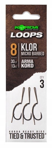 Korda Loop Rigs Klor 30lb size 8