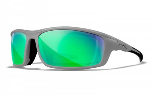 Wiley X GRID Captivate Matte Cool Grey Frame Green Mirror