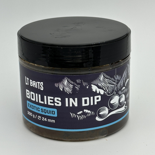 LT Baits Exotic Squid Boilies in Dip 24mm 300gr