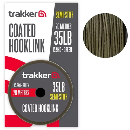 Trakker Semi Stiff Coated Hooklink Green 35lb 20m