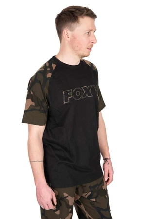Fox Black Camo Outline Print T-Shirt