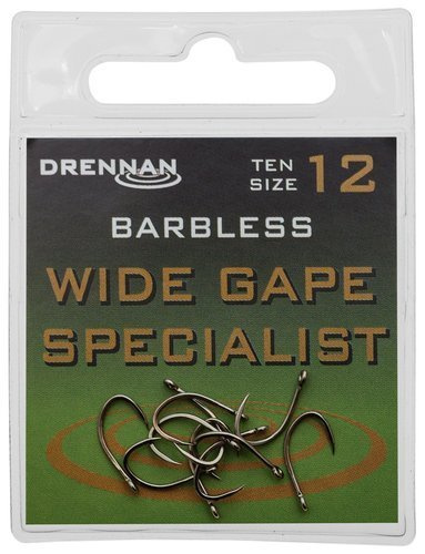 Drennan Wide Gape Specialist Barbless size 12 - Haczyki 10szt.