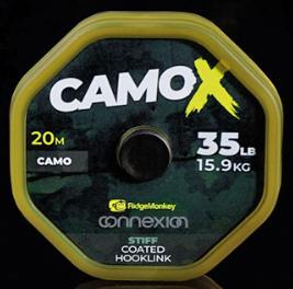 RidgeMonkey CamoX Stiff Coated Hooklink 35lb 20m
