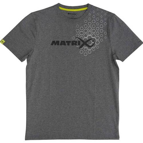 Matrix Hex Print Tshirt Grey Marl