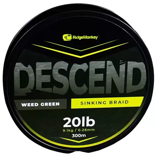 RidgeMonkey Descend Sinking Braid 20lb 0.28mm 300m Weed Green
