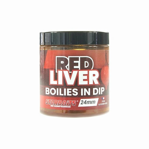 Starbaits Red Liver Boilies in Dip 24mm