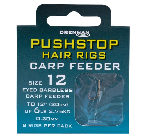 Drennan Pushstop Hair Rigs Carp Feeder size 10 - Przypony 8szt.