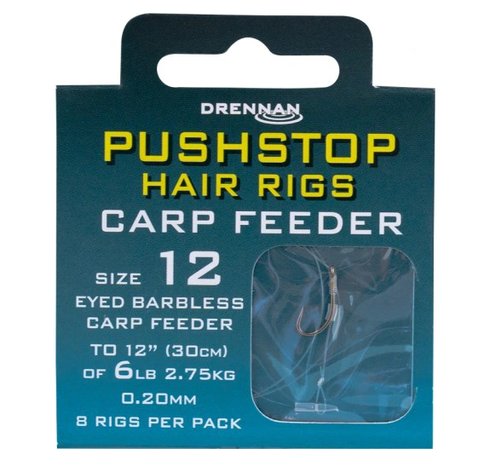 Drennan Pushstop Hair Rigs Carp Feeder size 14 - Przypony 8szt.