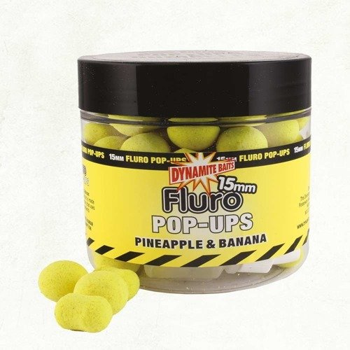 Dynamite Baits Fluoro Pop Up Pineapple & Banana 15mm