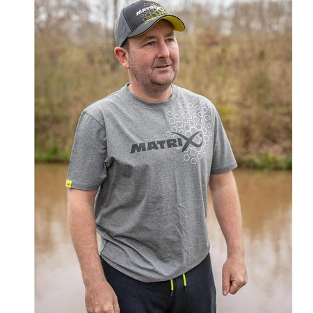 Matrix Hex Print T-Shirt Grey Marl