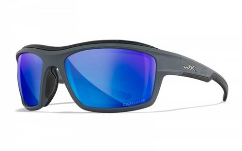 Wiley X OZONE Captivate Matte Grey Frame Blue Mirror