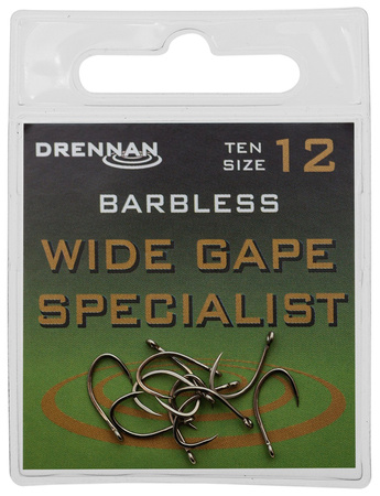 Drennan Wide Gape Specialist Barbless size 8 - Haczyki 10szt.