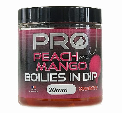 Starbaits Pro Peach & Mango Boiles in Dip 20mm