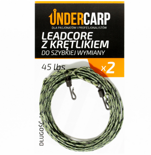 UnderCarp Leadcore z krętlikiem do szybkiej wymiany zielony 2szt.