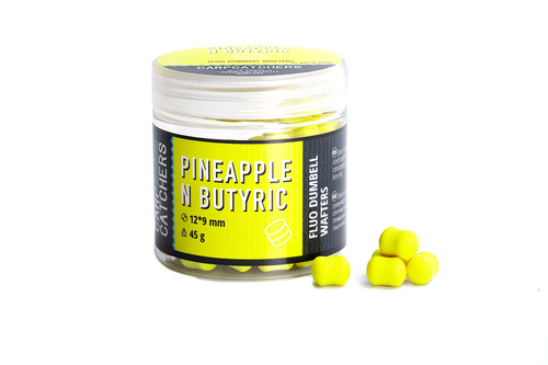 Carp Catchers Fluo Dumbell Wafters Pineapple N Butyric  12x9mm