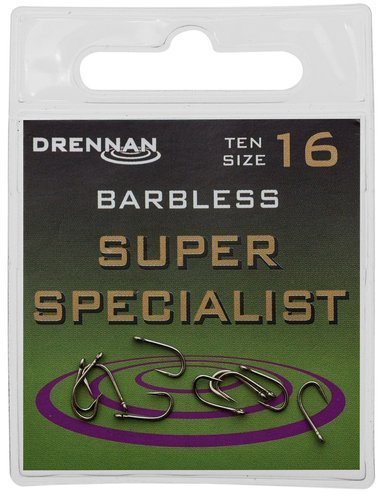 Drennan Super Specialist Barbless size 8 - Haczyki 10 szt.