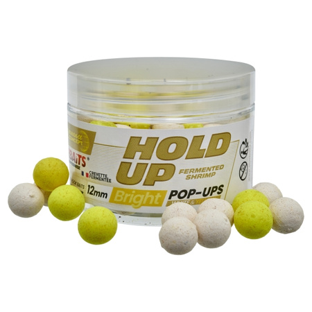 Starbaits Hold Up Fermented Shrimp Bright Pop Ups White & Yellow 12mm 50g