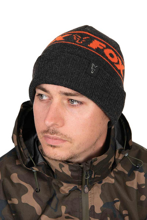Fox Beanie Black Orange