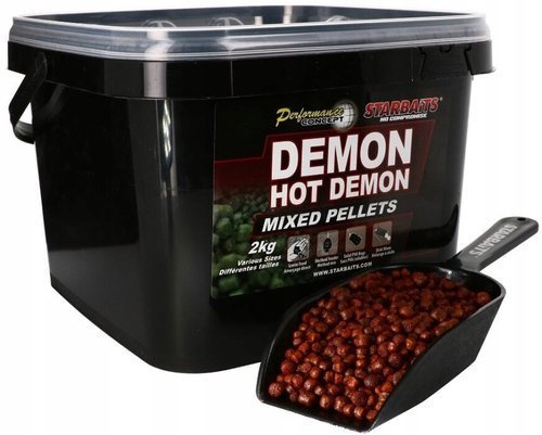 Starbaits Mixed Pellets Hot Demon 2kg Box + Spoon