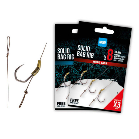 Nash Solid Bag Rigs Claw Size 8
